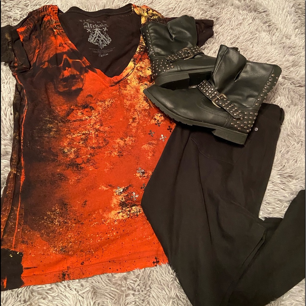 Affliction Skull Tee